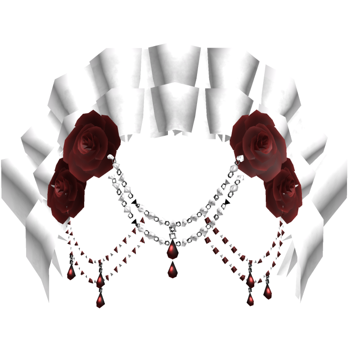 White Gothic Red Rose Dark Jewelry Headpiece