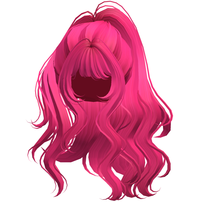 Hot Pink Long Wavy Half Up Half Down