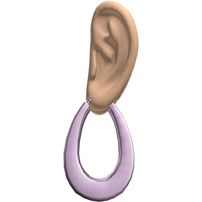 Purple 2000s Teardrop Earrings Ears