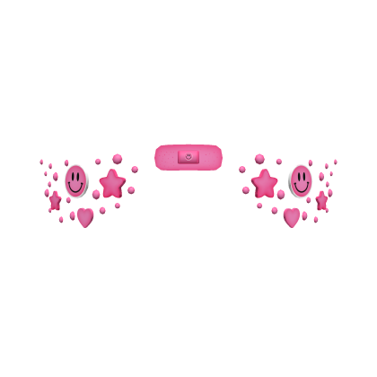 Pink Preppy Smiley Face Stickers (Upper)