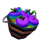 Bucket of Tasty Rainbow Apples
