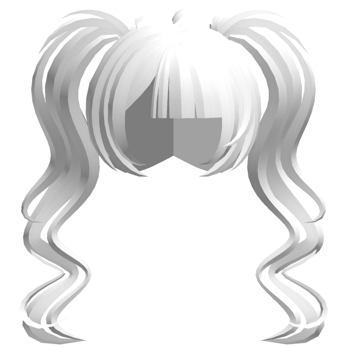 fluffy moe long swirly ponytails white