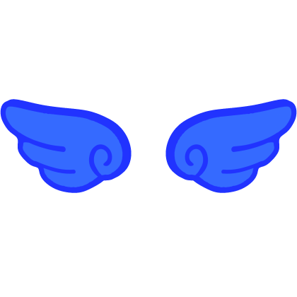 ♡ Cute Glowing Angel Chibi Wings in Dark Blue Roblox item