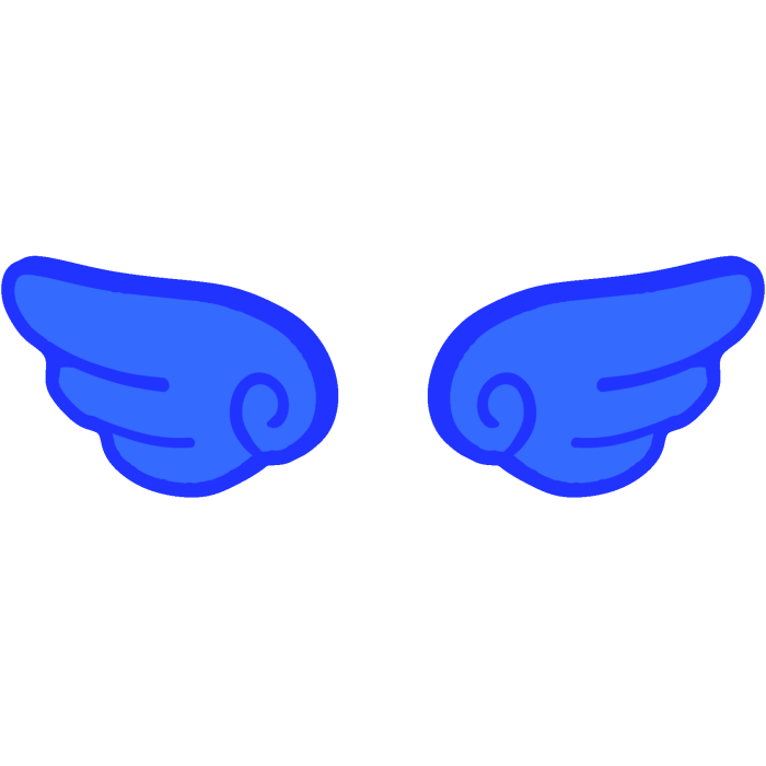 ♡ Cute Glowing Angel Chibi Wings in Dark Blue