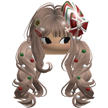 ♡ Christmas Peppermint Pigtails (Brown)