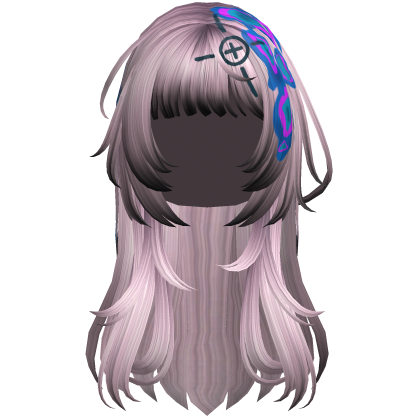 Rose Pink Heatwave Crosshair Punk Flowy Girl Hair