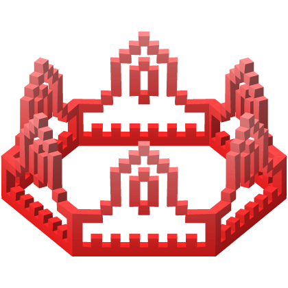 Red 8-Bit Royal Crown Outline Recolor (Addon) Roblox item