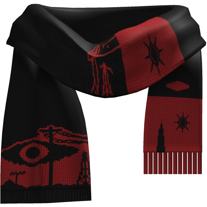 Black Red City Scarf