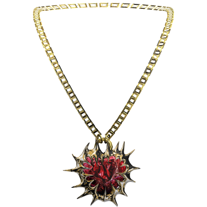 Gold Thorn Crystal Necklace | Gothic Y2K Pendant Roblox item
