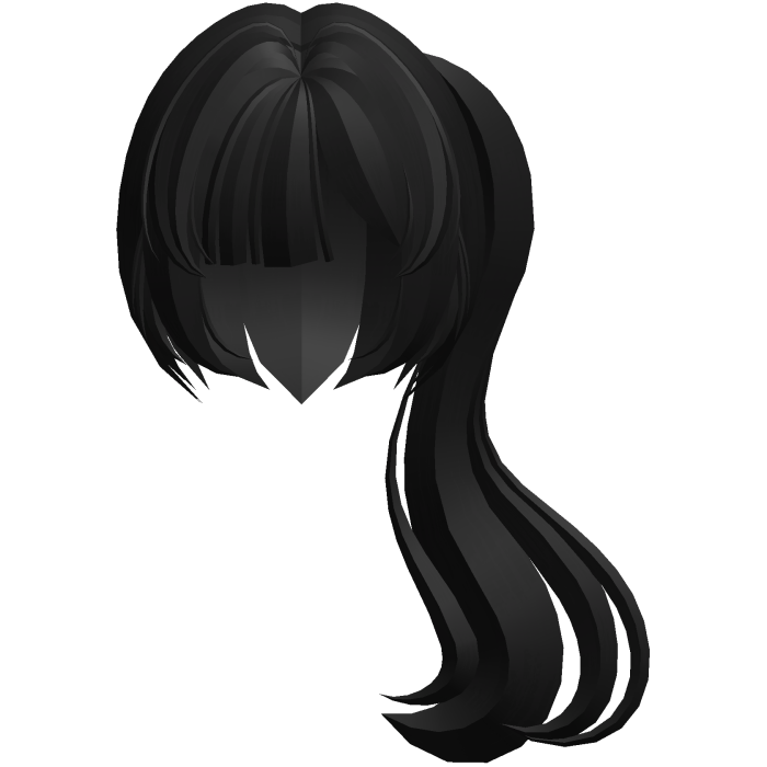 moe thick long fluffy side pony black