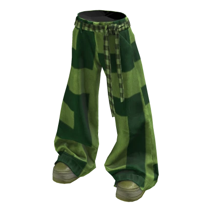 Y2K Long Strap Pants - Green Roblox item render