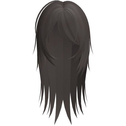 emo brown long hair with messy strands Roblox item