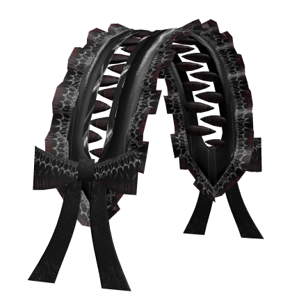 fanged split headdress red / black ( ´ཀ` )