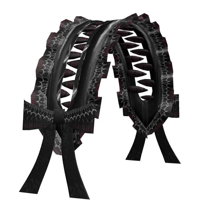 fanged split headdress red / black ( ´ཀ` )