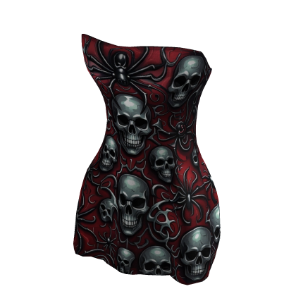 ✅Goth Mini Dress✅ Emo Skull Spider thumbnail