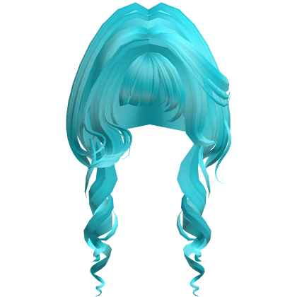 Anime Soft Curly Hair w/ Bangs (Ocean Blue)
