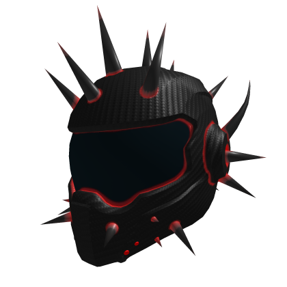 Spiked Black Carbon helmet [red glow] Roblox item