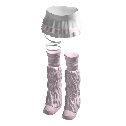 🍀Pink Ruffle Skirt w Snow Boots