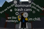 dominant trash cans.