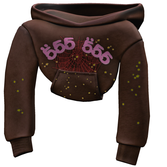 [1.0] Brown Sp5der Shoulder Hoodie