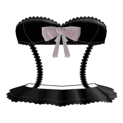 ۶ৎ | cutest doll lace ruffles black top/skirt set thumbnail