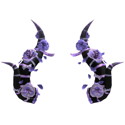 🎃Halloween Gothic Rose Demon Horns Opal Purple Roblox item