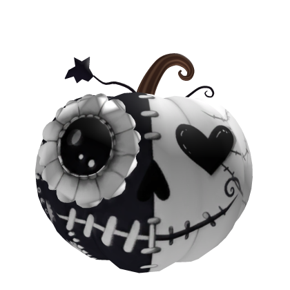 White Stitched Pumpkin Head