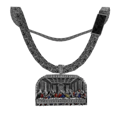 Silver Chino LInk w Last Supper Pendant