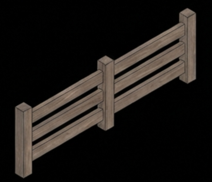 Long Wooden Barrier 4m preview 1