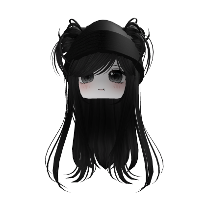 cabelo menina fofa preto Roblox item