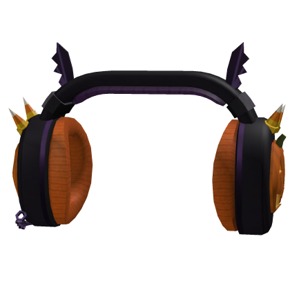 Halloween Pumpkin Headphones Bat Spikes Gothic