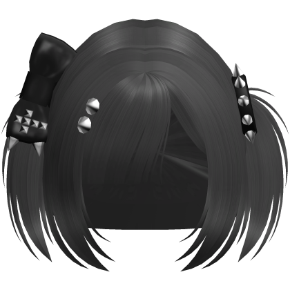 Emo Grey Vkei Baby Pigtails /w Bow Roblox item