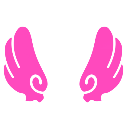 ♡ Cute Upward Sticker Angel Wings in Hot Pink