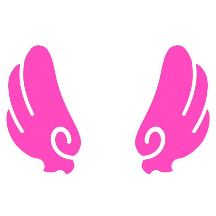 ♡ Cute Upward Sticker Angel Wings in Hot Pink