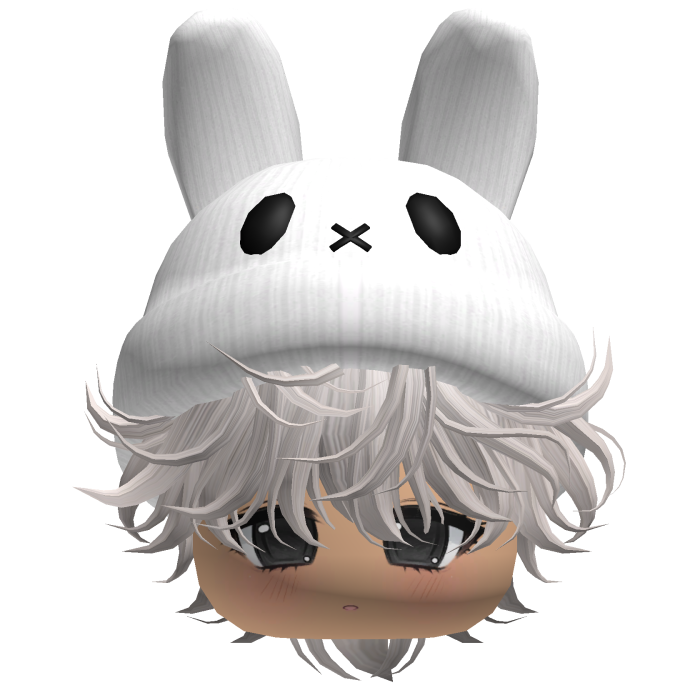 Moe Messy Boy Hair W/ Bunny Hat Silver V3