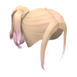 Half-up Pigtails in Blonde with Pink Ombre