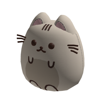 ♡ mini kawaii kitty grey round plushie (holdable)