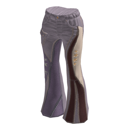 Y2K Boho Patchwork Flare Pants (Purple)