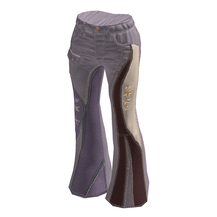 Y2K Boho Patchwork Flare Pants (Purple)