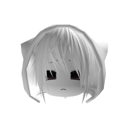 White hooded hair Roblox item