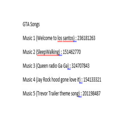 GTA Music list Roblox decal