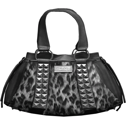 Snow Leopard Print Studded Grunge Bag 2000s