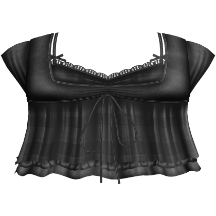pretty gothic ruffled blouse w tank top dark grey