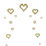 Gold Confetti In Heart Pixel ♥