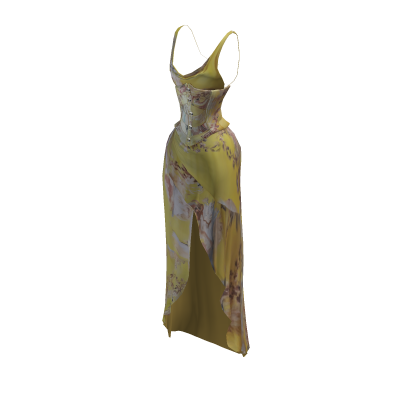 Yellow Couture Corset Dress