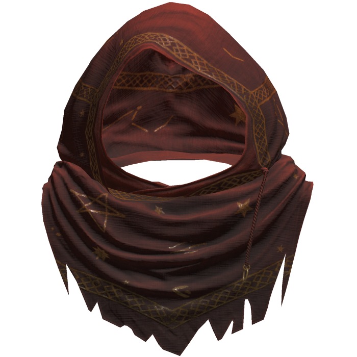 Red Sorcerer Distressed Rune Hood