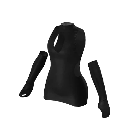 Maddy Cutout Dress with Armwarmers (Black) | Roblox Item - Rolimon's