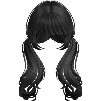 Black Swirly Long Pigtails Roblox item