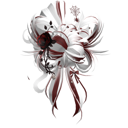 Gothic Messy Rose Thorn Bun (White&Red)