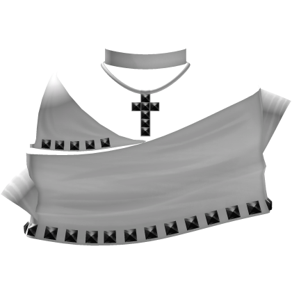 gothic emo white top w studded cross choker Roblox item